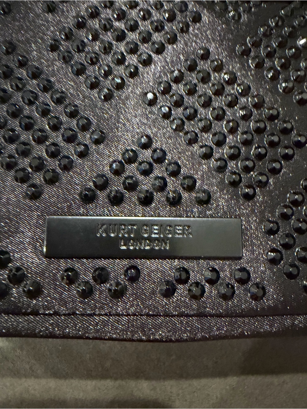 New Kurt Geiger Black Studded Quilted Shoulder Bag with Chain Strap - Picture 5 of 7
